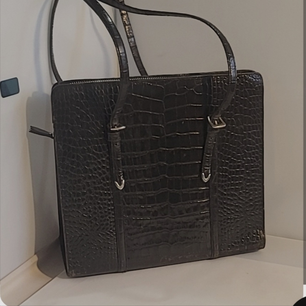 Ralph Lauren Embossed Leather Tote Bag